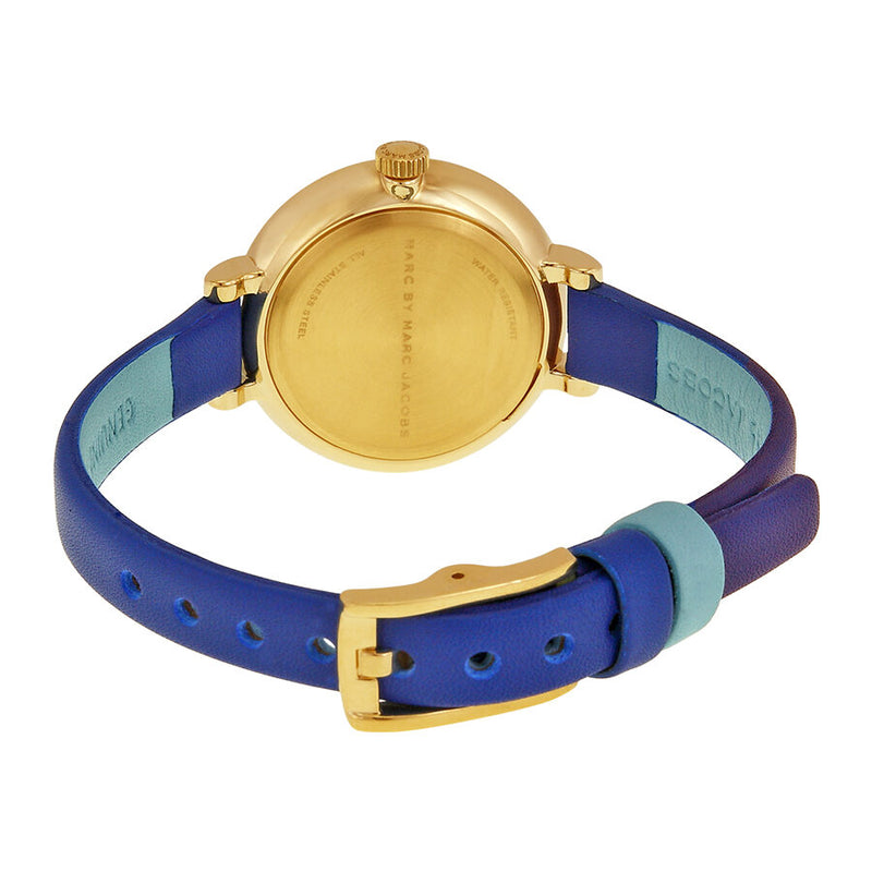 Marc by Marc Jacobs Sally White Dial Blue Leather Ladies Watch MBM1354 - Watches of America #3