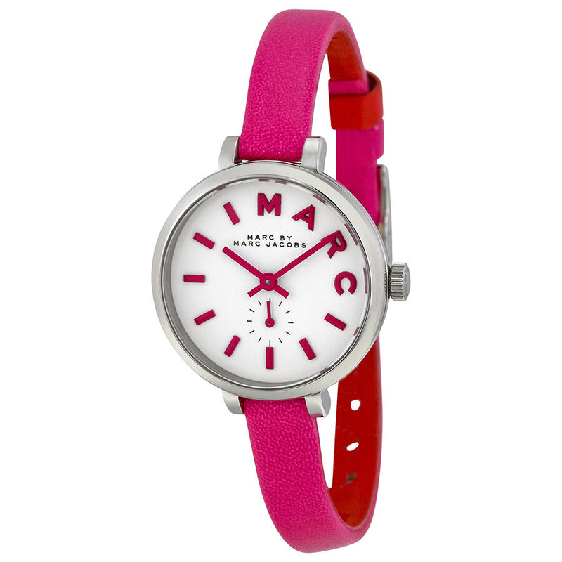 Marc by Marc Jacobs Sally White Dial Hot Pink Leather Ladies Watch MBM1353 - Watches of America