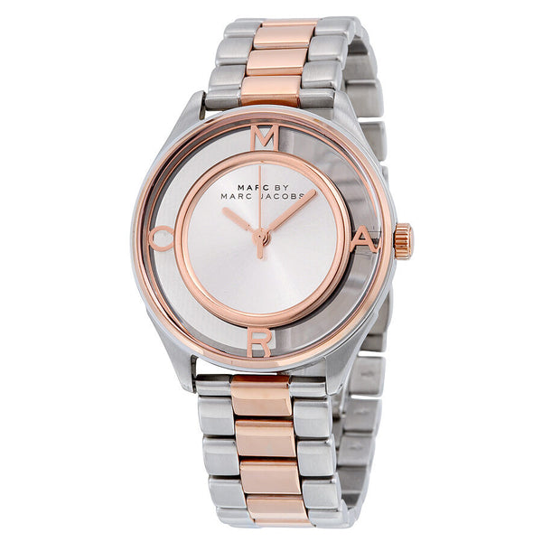 Marc by Marc Jacobs Tether Silver Transparent Dial Two-tone Ladies Watch MBM3436 - Watches of America