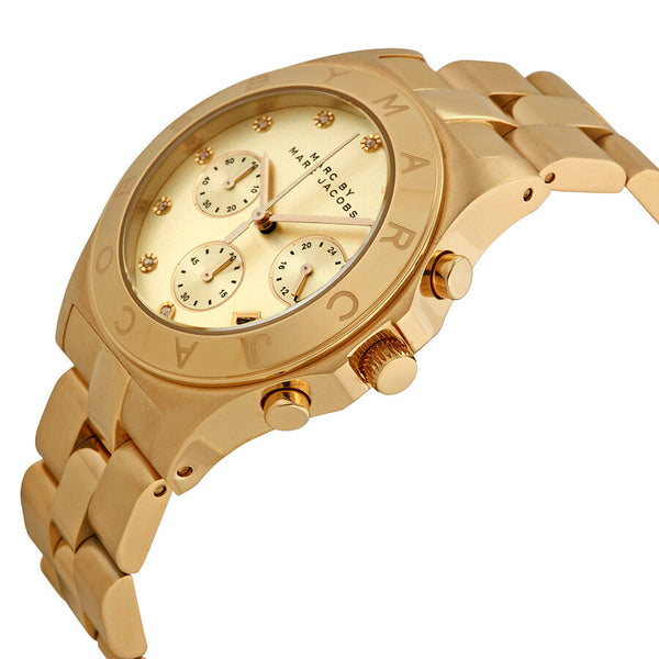 Marc by Marc Jacobs Blade Chronograph Gold Dial Gold-Tone Stainless Steel Ladies Watch #MBM3101 - Watches of America #2