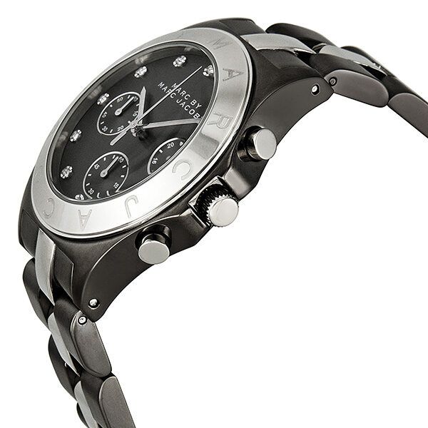 Marc by Marc Jacobs Blade Chronograph Gunmetal and Silver-Tone Ladies Watch MBM3179 - Watches of America #2