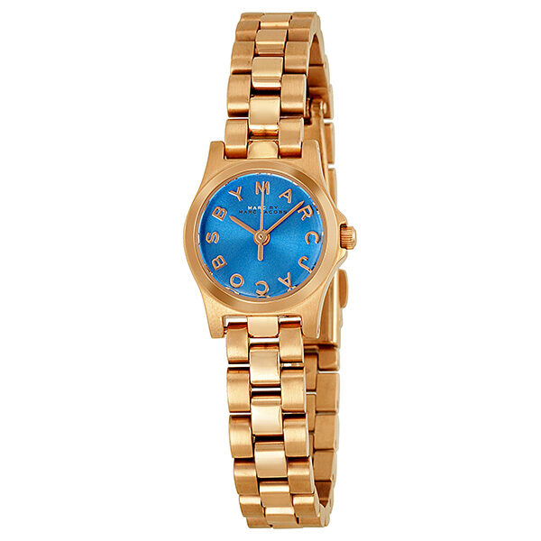 Marc by Marc Jacobs Henry Dinky Blue Dial Rose Gold-Tone Stainless Steel Ladies Watch MBM3204 - Watches of America