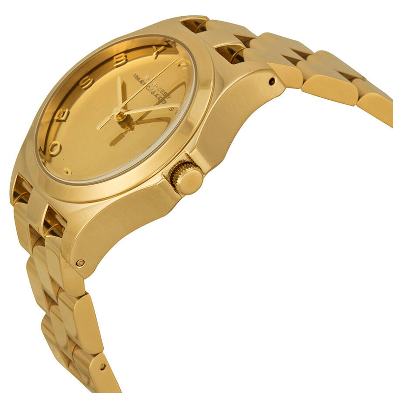 Marc by Marc Jacobs Henry Glossy Gold Dial Gold-Tone Stainless Steel Ladies Watch MBM3211 - Watches of America #2