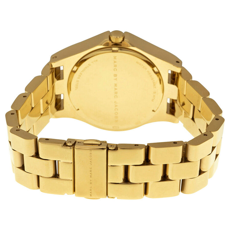 Marc by Marc Jacobs Henry Glossy Gold Dial Gold-Tone Stainless Steel Ladies Watch MBM3211 - Watches of America #3