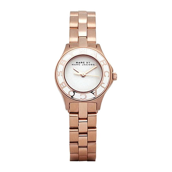 MARC JACOBS SMALL BLADE SILVER WOMENS’ ROSE GOLD LOGO WATCH  MBM3076 - Watches of America