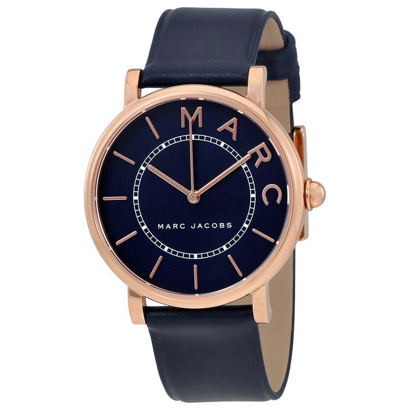 Marc Jacobs Roxy Navy Blue Dial Ladies Leather Watch MJ1534 - Watches of America