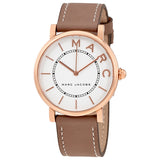 Marc Jacobs Roxy Silver Dial Ladies Cement Leather Watch MJ1533 - Watches of America