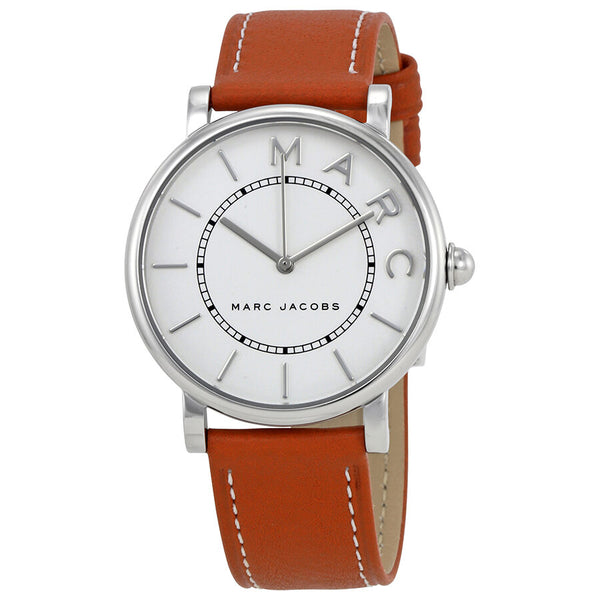 Marc Jacobs Roxy Quartz White Dial Brown Leather Ladies Watch MJ1571 - Watches of America