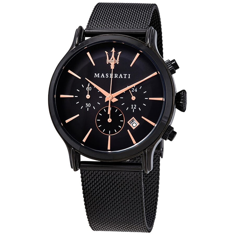 Maserati Epoca Chronograph Black Dial Men's Watch R8873618006 - Watches of America