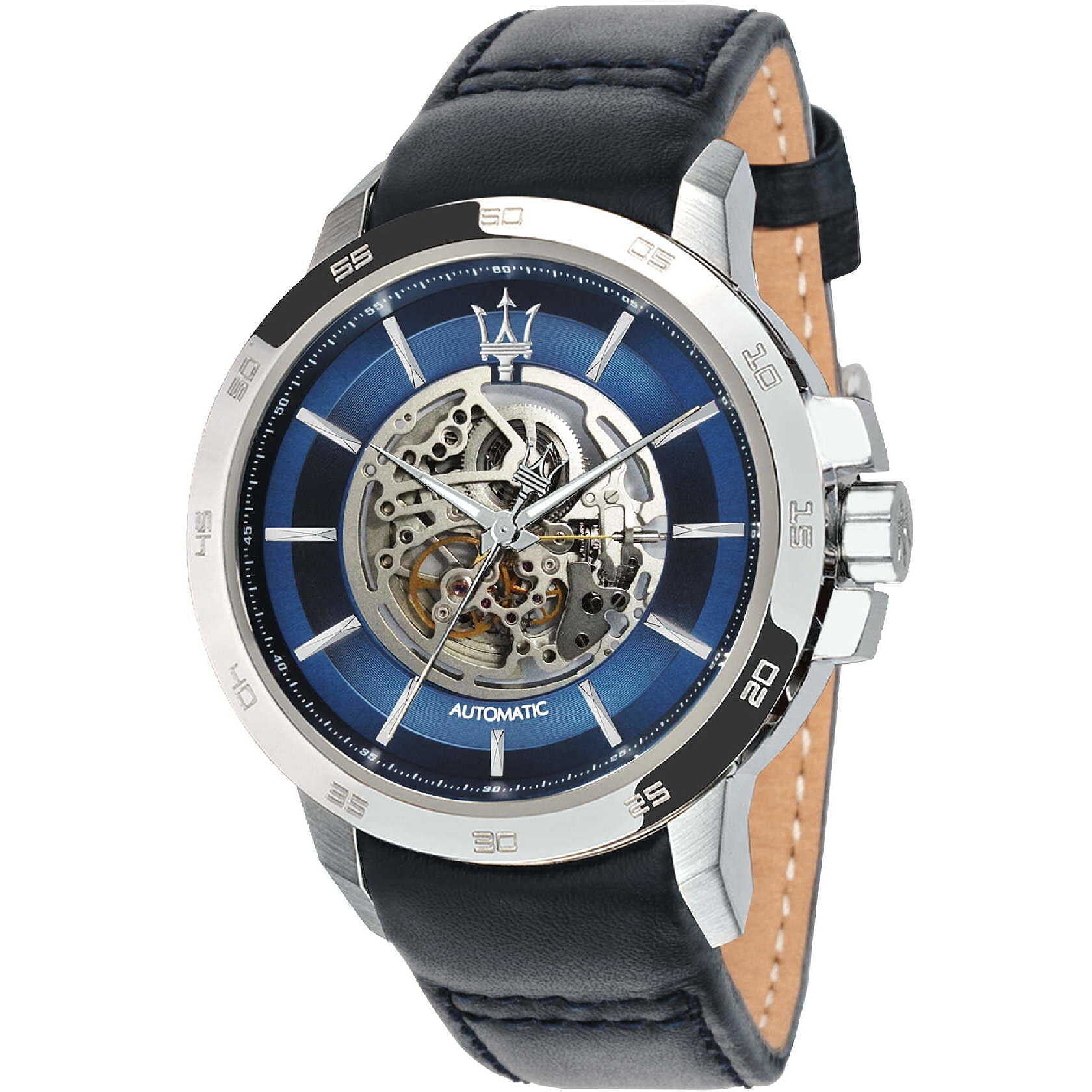 Maserati Ingegno Automatic Blue Open Heart Dial Men's Watch R882111900 ...