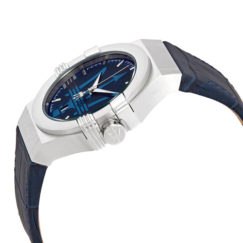 Maserati Potenza Blue Dial Blue Leather Men's Watch R8851108015 - Watches of America #2