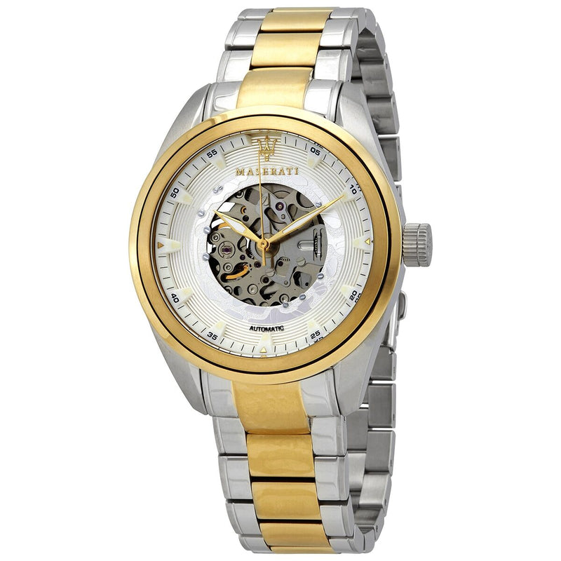 Maserati Traguardo Automatic White Skeleton Dial Men's Watch #R8823112003 - Watches of America