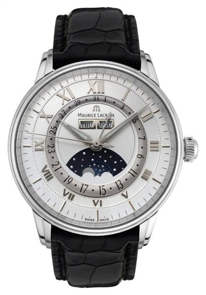 Maurice Lacroix Masterpiece Phase De Lune Automatic Silver Dial Men's Watch #MP6428-SS001-11E - Watches of America