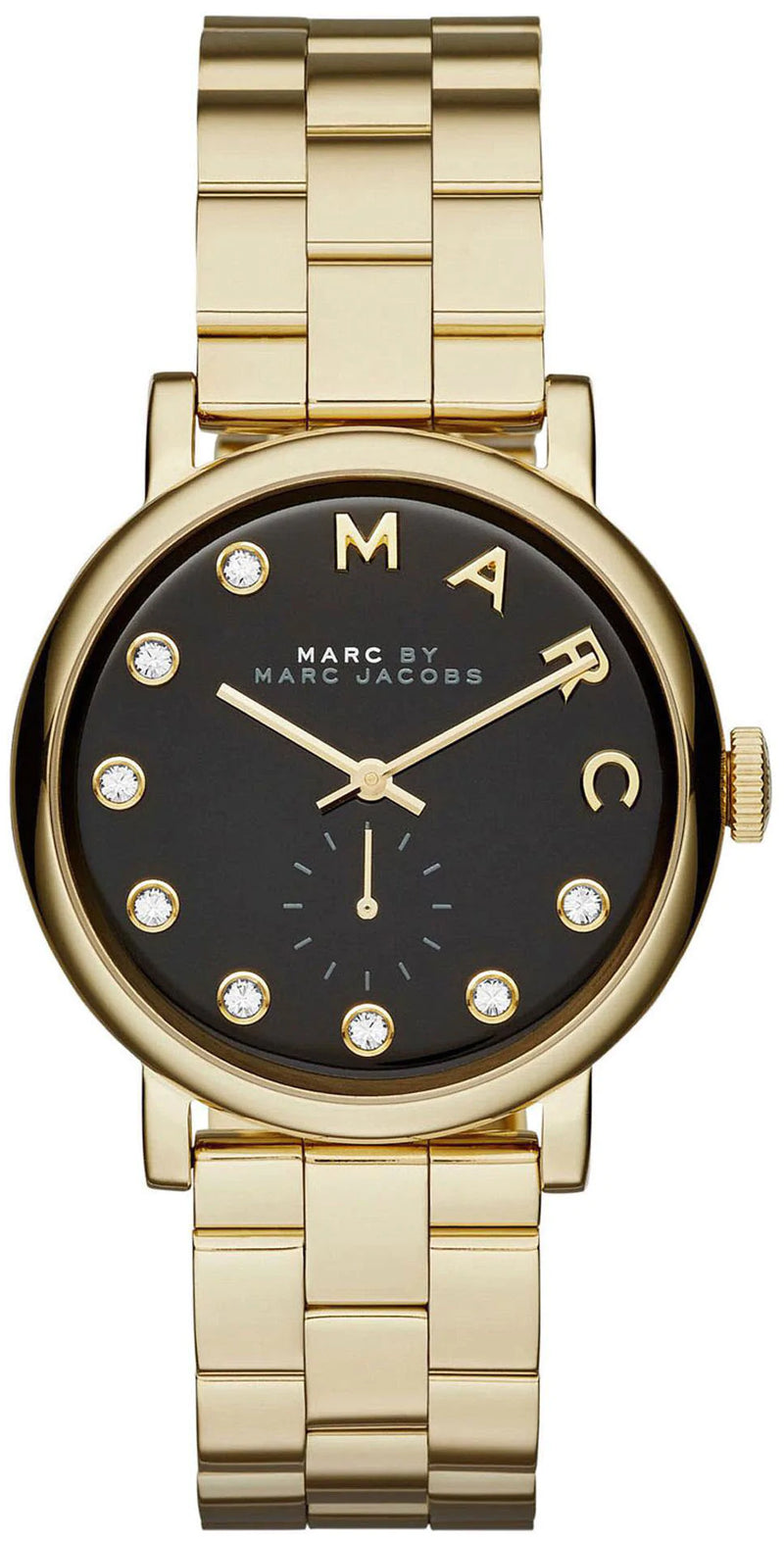 Marc jacobs black 2025 and gold watch