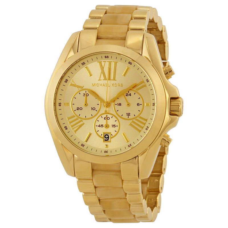 Michael Kors Bradshaw Champane Dial Chronograph Gold-Tone Stainless Steel Ladies Watch #MK5722 - Watches of America