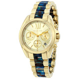 Michael Kors Bradshaw Chronograph Blue Gold Ladies Watch  MK6318 - Watches of America