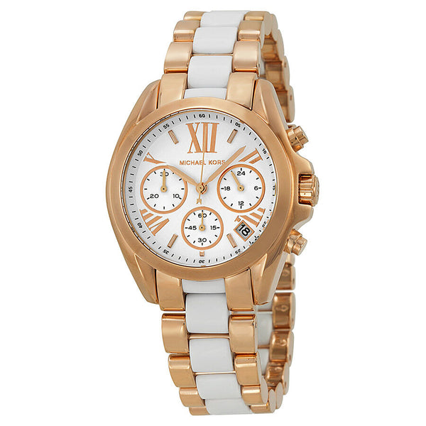 MICHAEL KORS Women’s popular Watch Bradshaw Quartz Movement Rose Gold & White