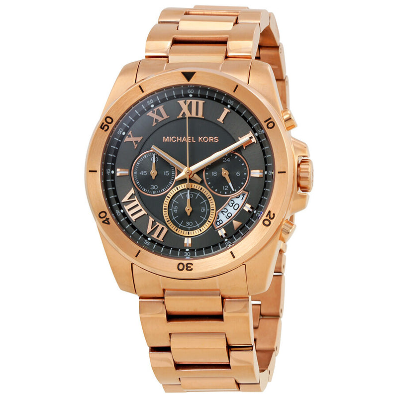 Michael Kors Brecken Grey Dial Men's Rose Gold Chronograph Watch MK8563 - Watches of America