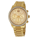 Michael Kors Brinkley Chronograph Gold Dial Ladies Watch #MK6187 - Watches of America