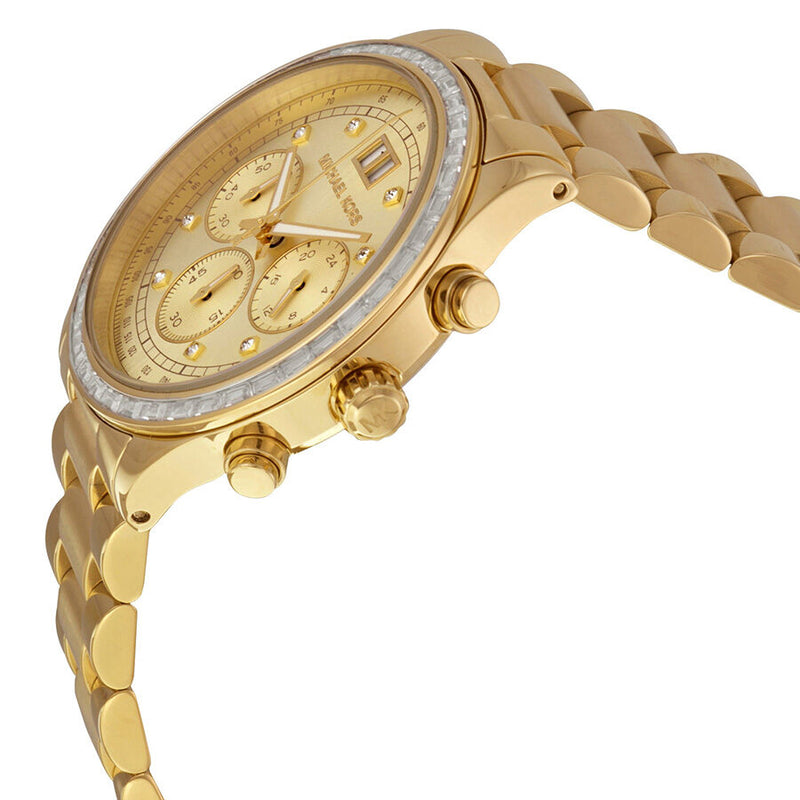 Michael Kors Brinkley Chronograph Gold Dial Ladies Watch #MK6187 - Watches of America #2