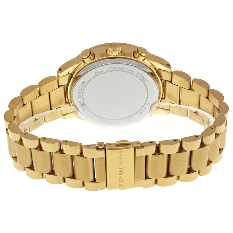 Michael Kors Brinkley Chronograph Gold Dial Ladies Watch #MK6187 - Watches of America #3