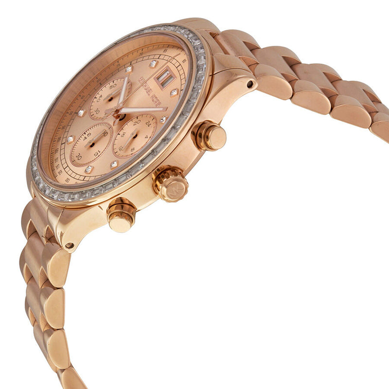 Michael Kors Brinkley Chronograph Rose Dial Ladies Watch MK6204 - Watches of America #2