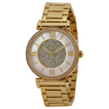 Michael Kors Catlin Mother of Pearl Dial Gold-plated Ladies Watch #MK3332 - Watches of America