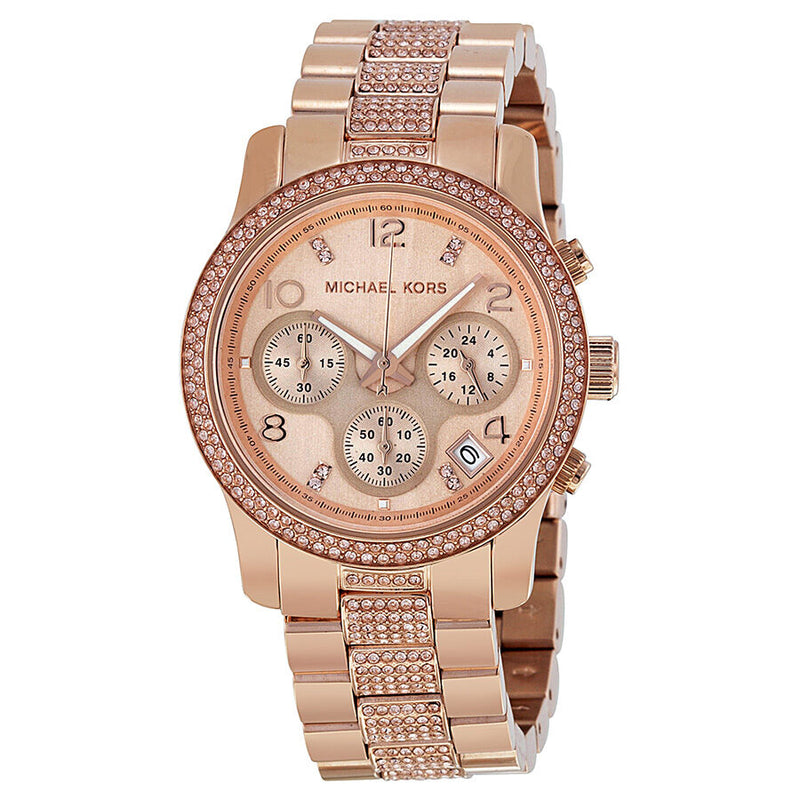 Michael Kors Chronograph Dial Rose Gold-tone Ladies Watch MK5827 - Watches of America