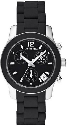 Michael Kors Classic Chronograph Black Silicone Wrapped Ladies Watch #MK5442 - Watches of America