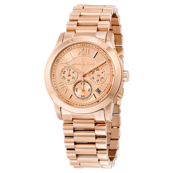 Michael Kors Cooper Chronograph Rose Dial Rose Gold-tone Ladies Watch MK6275 - Watches of America