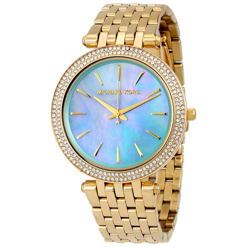 Michael Kors Darci Blue Green Mother of Pearl Dial Ladies Watch MK3498 - Watches of America