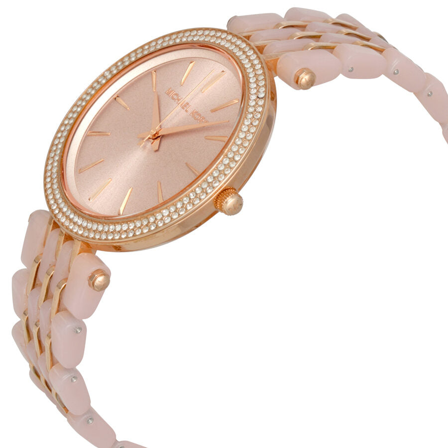 Michael Kors Parker Pink Mother of Pearl Dial Two Tone Steel Strap Watch  สำหรับผู้หญิง