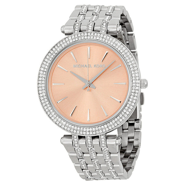 Michael Kors Darci Rose-Gold-tone Dial Steel Crystal Ladies Watch MK3218 - Watches of America
