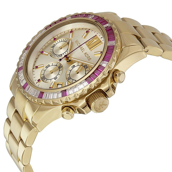 Michael Kors Everest Chronograph Champagne Dial Gold-tone Ladies Watch - Watches of America #2