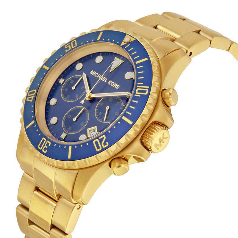 Everest of Men\'s Gold-tone America – MK826 Navy Dial Kors Michael Watches Watch Chronograph