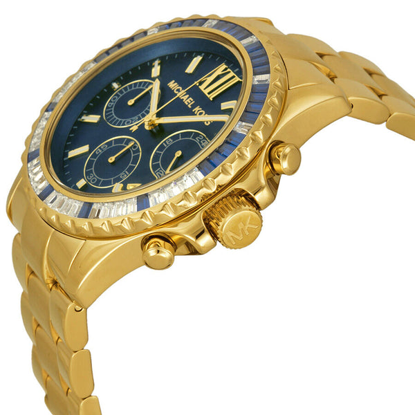 Michael Kors Everest Chronograph Navy Dial Gold-tone Ladies Watch MK5754 - Watches of America #2