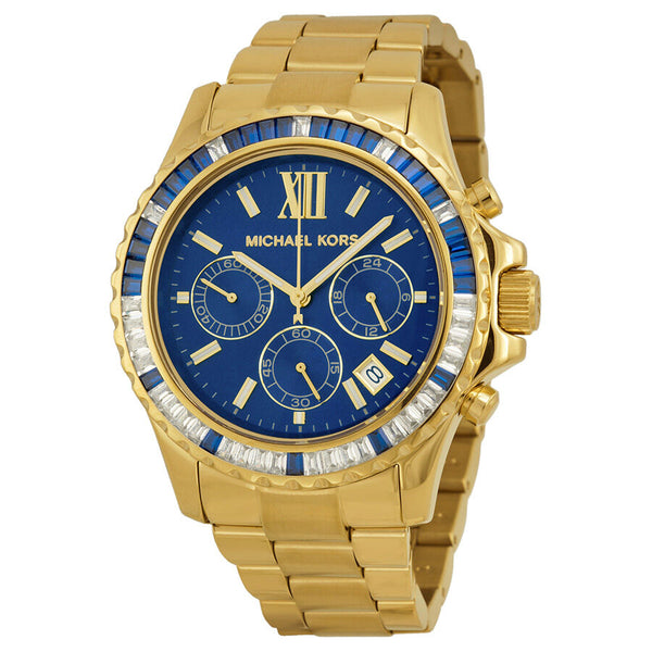 Michael Kors Everest Chronograph Navy Dial Gold-tone Ladies Watch MK5754 - Watches of America