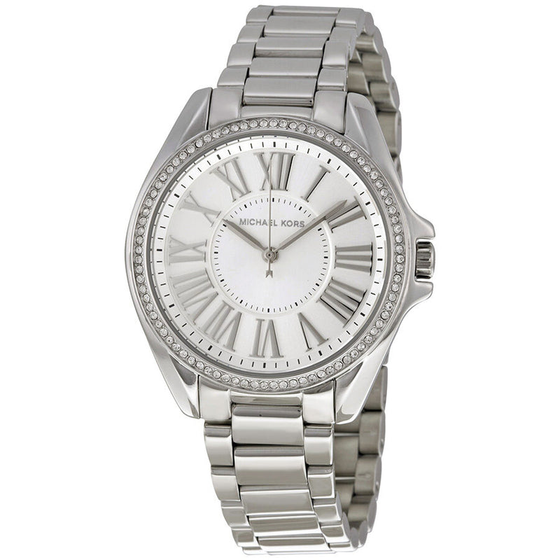 Michael Kors Kacie Silver Dial Stainless Steel Ladies Watch MK6183 - Watches of America