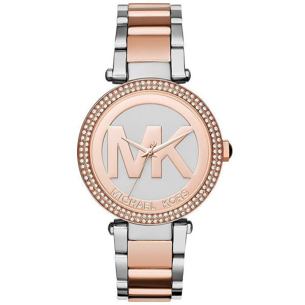 Michael Kors Parker Rose Gold and Silver Ladies Watch  MK6314 - Watches of America