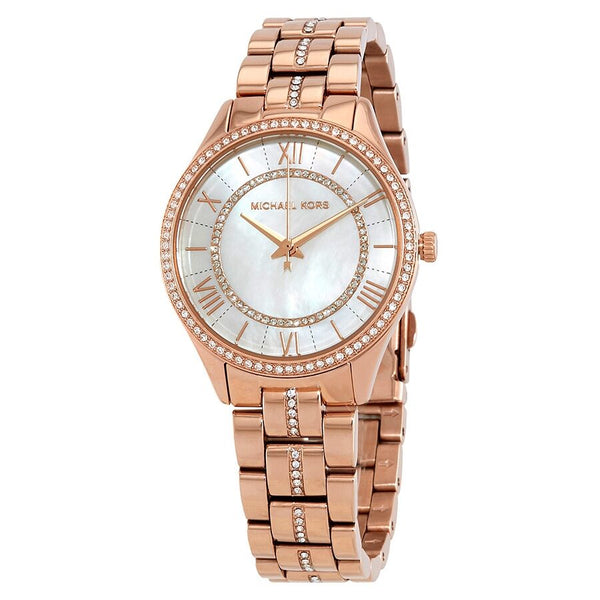 Michael Kors Lauryn Crystal Mother of Pearl Dial Ladies Watch #MK3716 - Watches of America