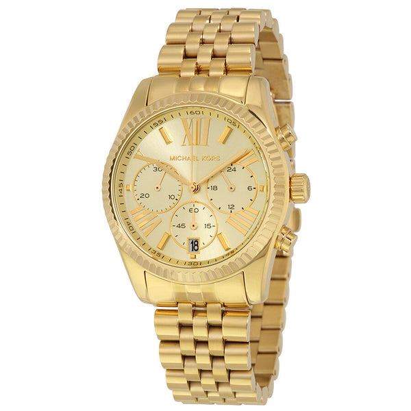 Michael Kors Lexington Chronograph Champagne Dial Ladies Watch #MK5556 - Watches of America