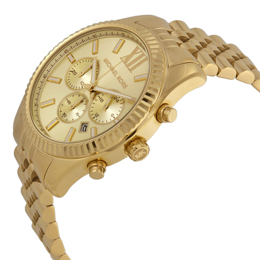 Michael Kors Lexington Men\'s MK8281 of Watches – America Watch Dial Champagne Chronograph