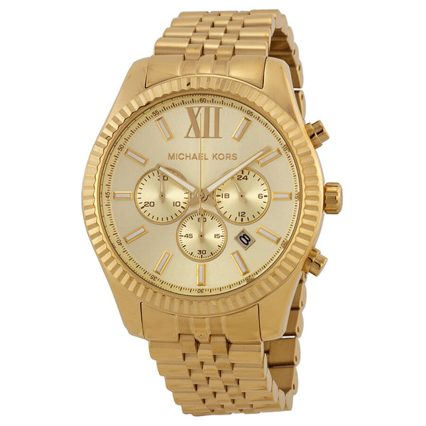 Michael Kors Lexington Chronograph Champagne Dial Men's Watch #MK8281 - Watches of America