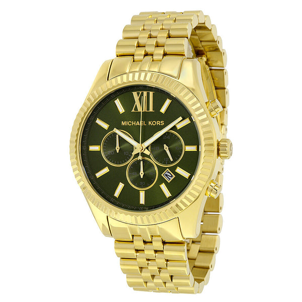 Michael Kors Lexington Chronograph Green Dial Men's Watch #MK8446 - Watches of America