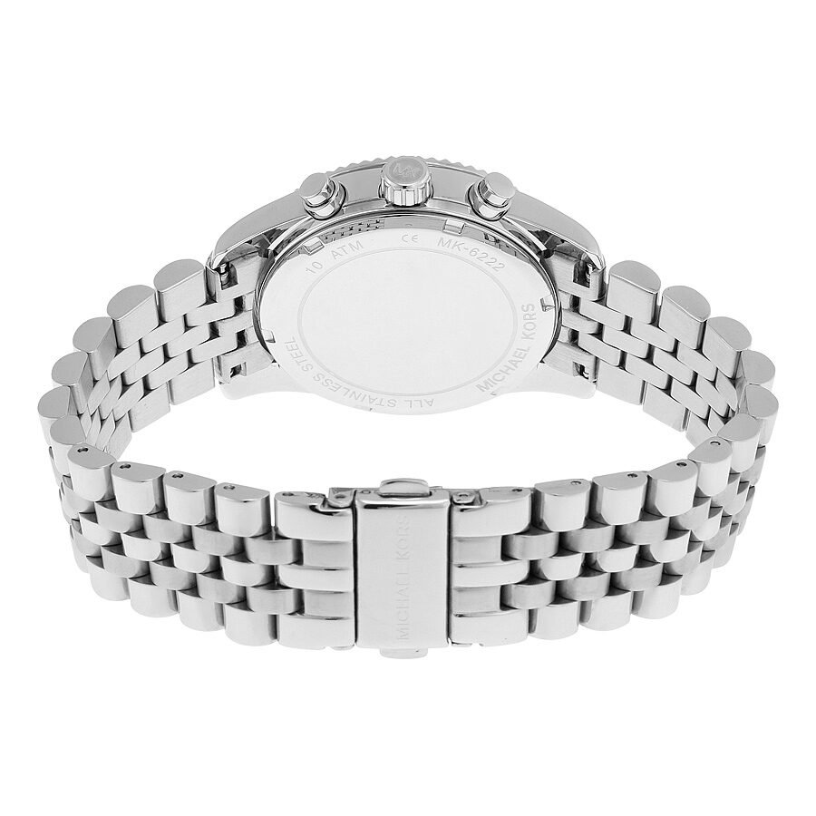 時計 M-K Michael Kors Maren Chronograph Silver Dial Silver Steel