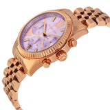 Michael Kors Lexington Chronograph Purple Dial Rose Gold-tone Ladies Watch MK6207 - Watches of America #2
