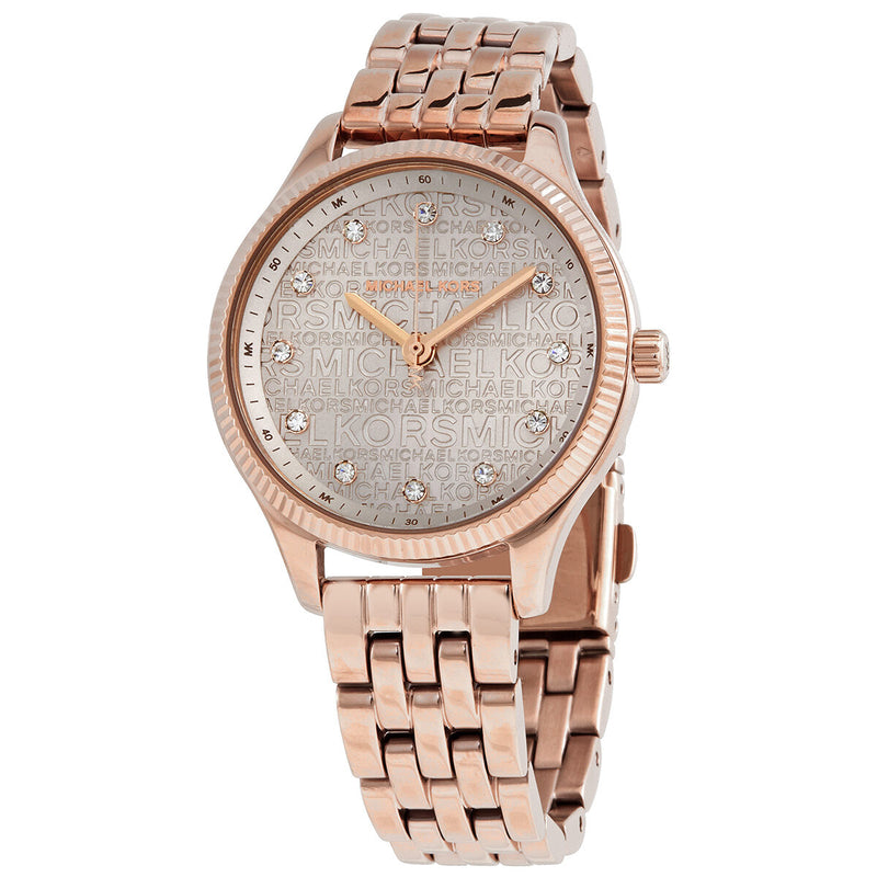 Michael Kors Lexington Quartz Crystal Pink Dial Ladies Watch #MK6799 - Watches of America