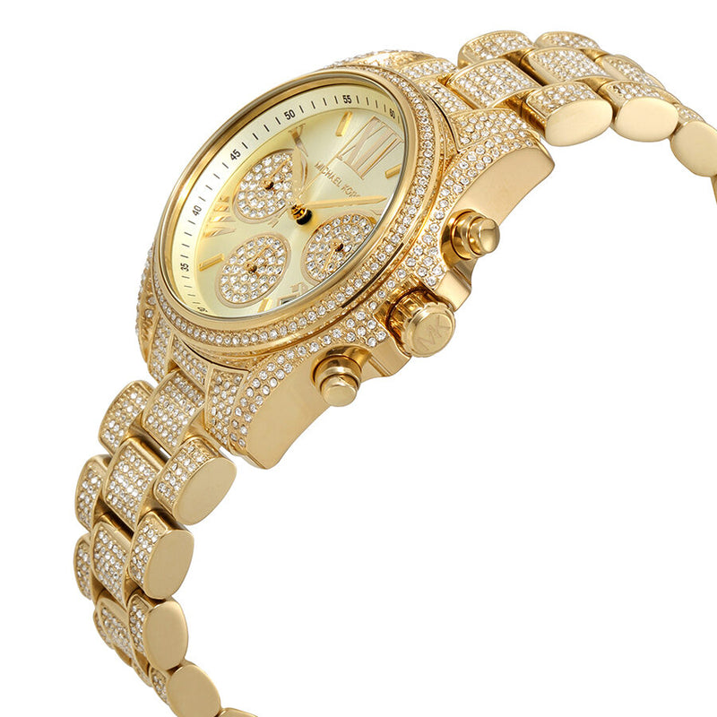 Michael Kors Mini Bradshaw Gold Dial Crystal Pave Ladies Watch MK6494 - Watches of America #2