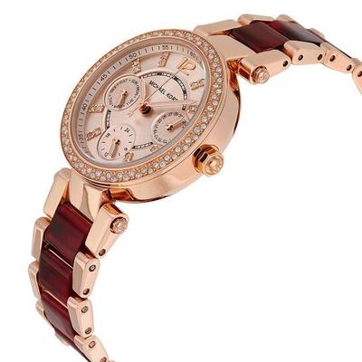 Michael Kors Mini Parker Multi Function Rose Dial Ladies Watch MK6239 Watches of America