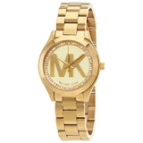 Michael Kors Mini Slim Runway Ladies Gold Tone Watch MK3477 - Watches of America